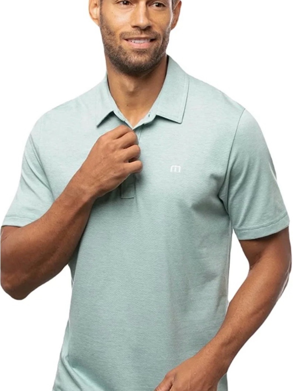 Travis Mathew Men's  Seafoam Polo Size L Athletic Active Golf Pickleball
